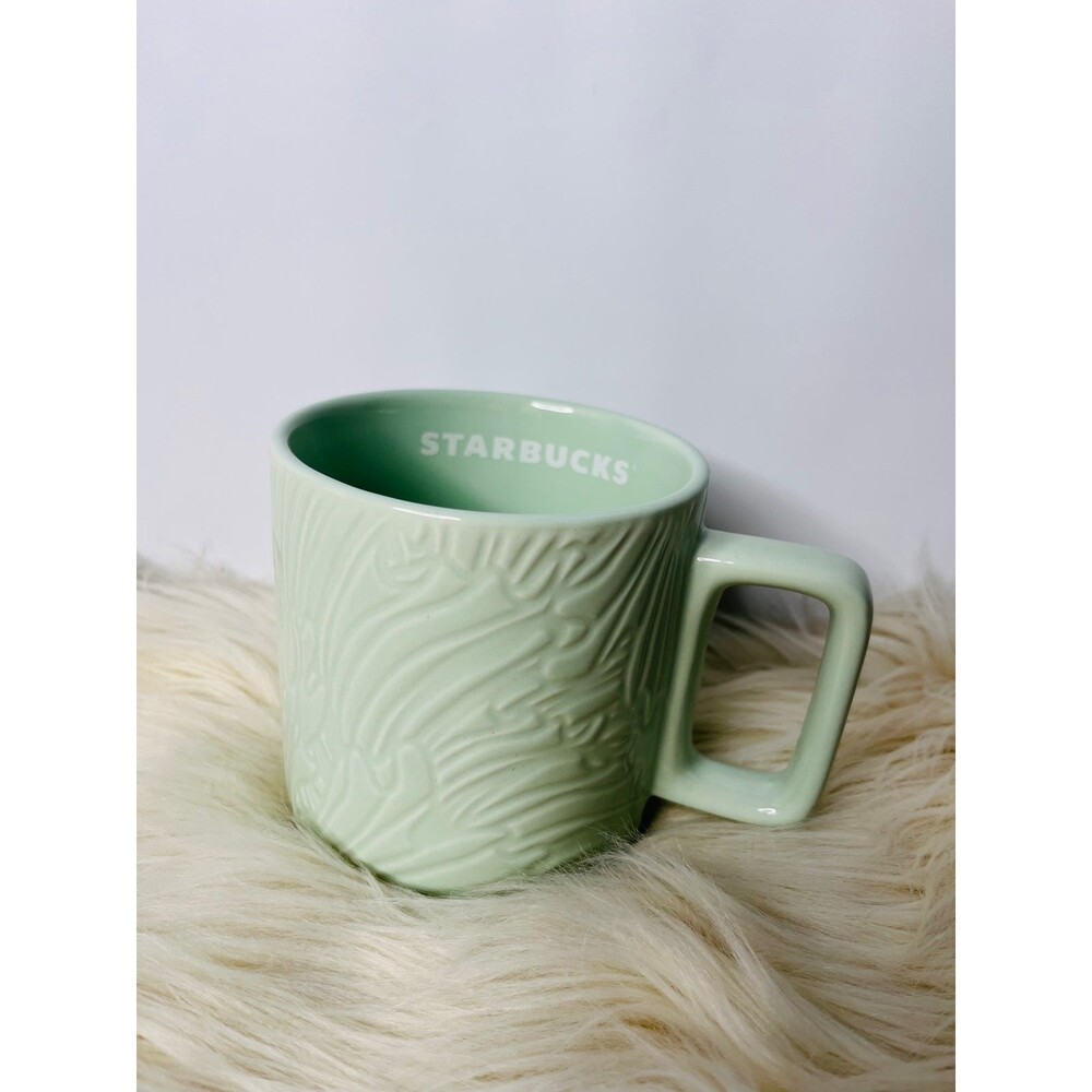 Starbucks Spring Anniversary 2022 Mint Green Floral Tail Ceramic Mug